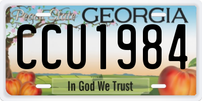 GA license plate CCU1984