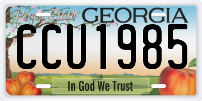 GA license plate CCU1985