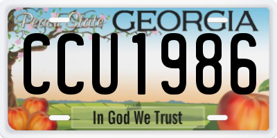 GA license plate CCU1986