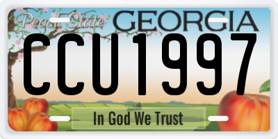 GA license plate CCU1997