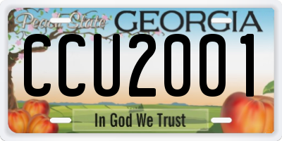 GA license plate CCU2001
