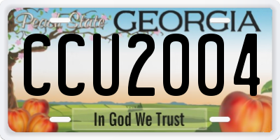 GA license plate CCU2004