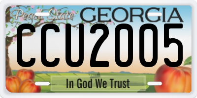 GA license plate CCU2005