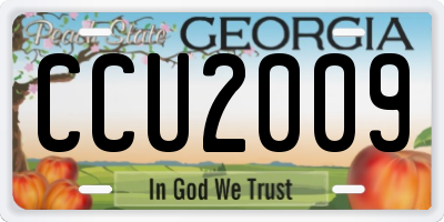 GA license plate CCU2009