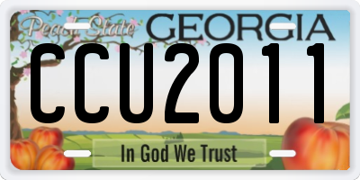 GA license plate CCU2011