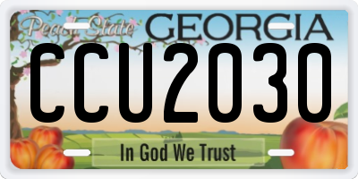 GA license plate CCU2030