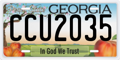 GA license plate CCU2035