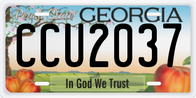 GA license plate CCU2037