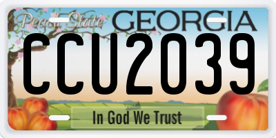 GA license plate CCU2039