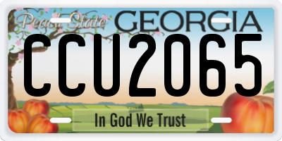 GA license plate CCU2065