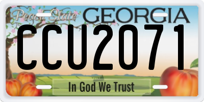GA license plate CCU2071