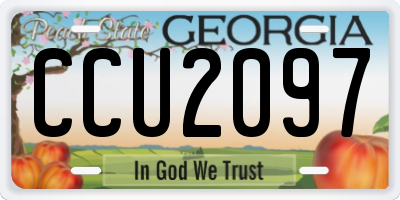 GA license plate CCU2097