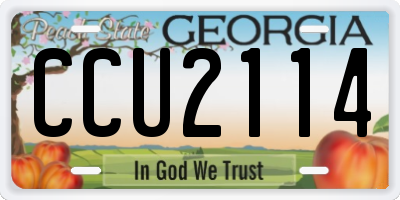 GA license plate CCU2114