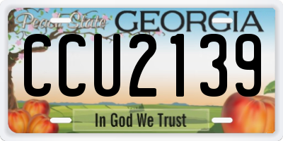 GA license plate CCU2139