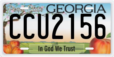GA license plate CCU2156