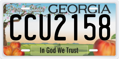 GA license plate CCU2158