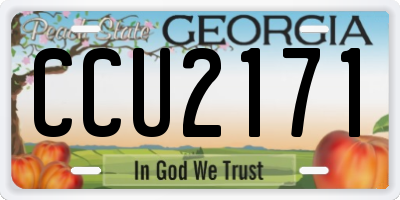 GA license plate CCU2171
