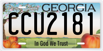 GA license plate CCU2181