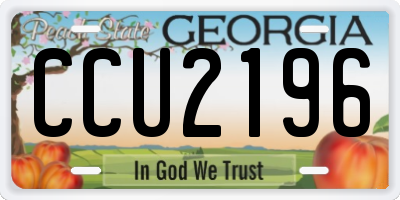 GA license plate CCU2196