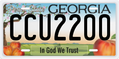 GA license plate CCU2200