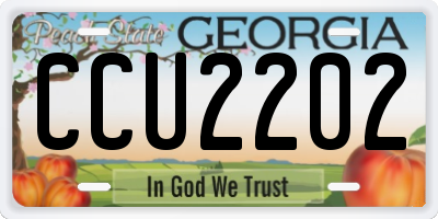 GA license plate CCU2202