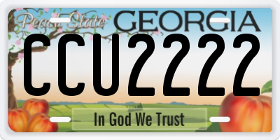 GA license plate CCU2222