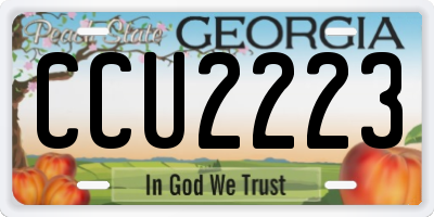 GA license plate CCU2223