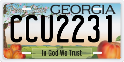 GA license plate CCU2231