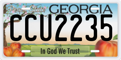 GA license plate CCU2235