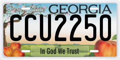 GA license plate CCU2250