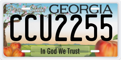 GA license plate CCU2255