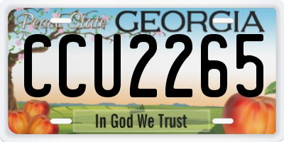 GA license plate CCU2265