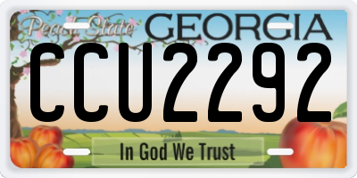 GA license plate CCU2292