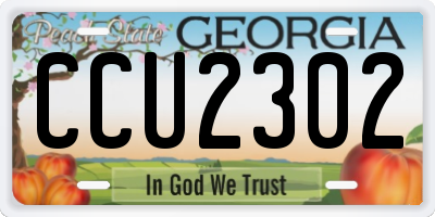 GA license plate CCU2302