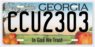 GA license plate CCU2303