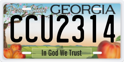 GA license plate CCU2314