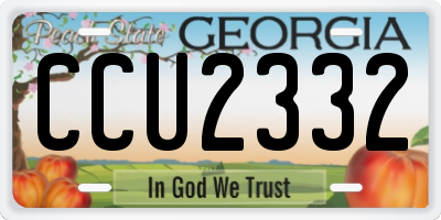 GA license plate CCU2332