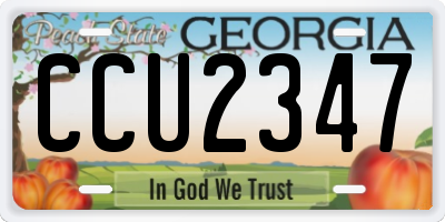 GA license plate CCU2347