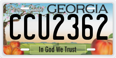 GA license plate CCU2362