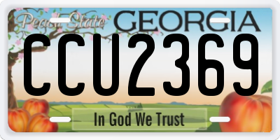 GA license plate CCU2369