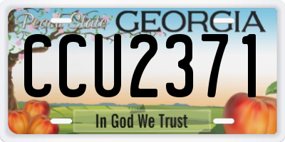 GA license plate CCU2371