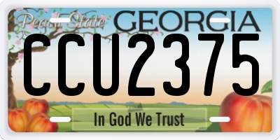 GA license plate CCU2375