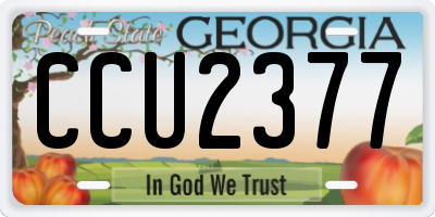 GA license plate CCU2377