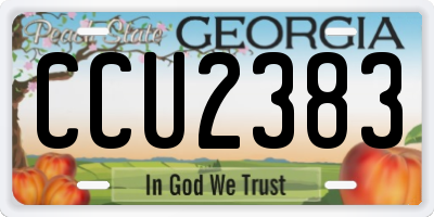 GA license plate CCU2383