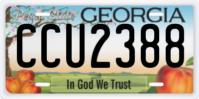 GA license plate CCU2388