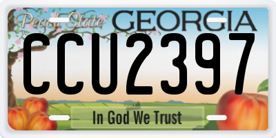 GA license plate CCU2397
