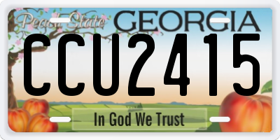 GA license plate CCU2415