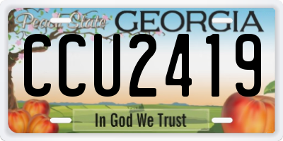 GA license plate CCU2419