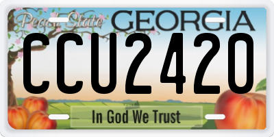 GA license plate CCU2420