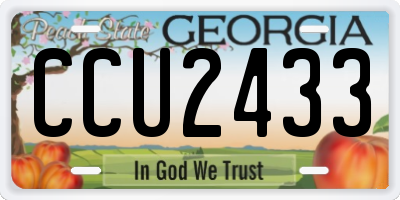 GA license plate CCU2433
